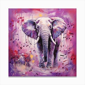 Music Notes Elephant 2 Canvas Print