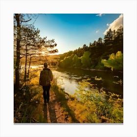 Firefly Adventure And Serenity Along Scenic River Trails 39783 Canvas Print