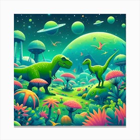 Dinosaurs In Space 2 Toile