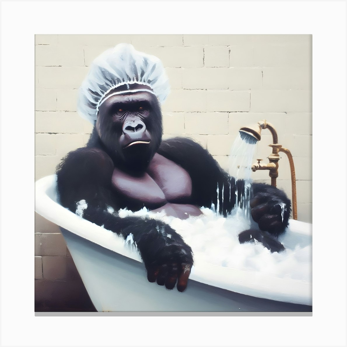 Brown Gorilla Bath Mat by Sugar Wawa