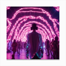 Dj At A Rave Canvas Print