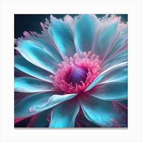Blue and Pink Flower Canvas Print