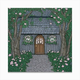 Cinderellas House Nestled In A Tranquil Forest Glade Boasts Walls Adorned With Climbing Roses Th (3) Canvas Print