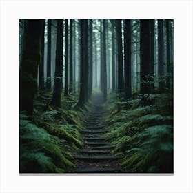 Dark Forest Path Canvas Print