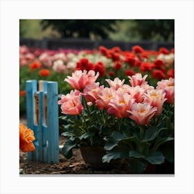 Tulips In The Garden Photo Canvas Print