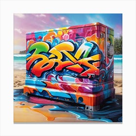 Graffiti On The Beach Canvas Print