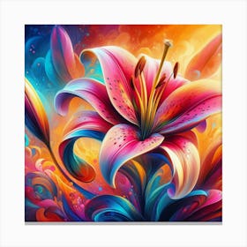 Colorful Lily Canvas Print