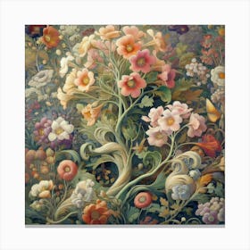 Flowers In A Garden Canvas Print