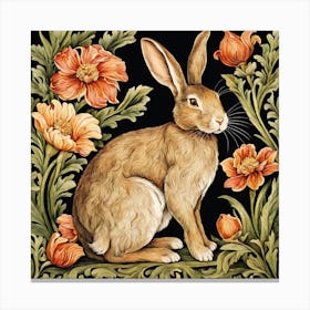 Floral Rabbit William Morris Style (3) Canvas Print