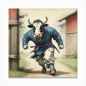 Samurai Cow 1 Canvas Print