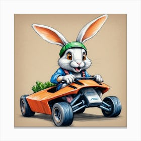 Bunny In A Car 1 Canvas Print