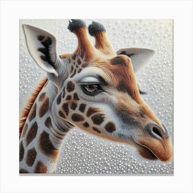 Dewdrops on Spots: A Radiant Giraffe Portrait Canvas Print
