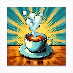 Cup of coffee, pop art Canvas Print
