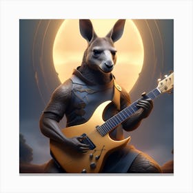 Rockstar Kangaroo With Guitar Canvas Print