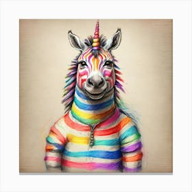 Rainbow Zebra 17 Canvas Print