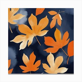 Navy And Orange Autumn Abstract Painting Art Print 2 Canvas Print