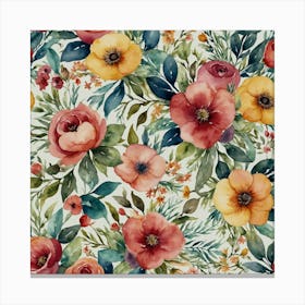 Watercolor Flowers Canvas Print