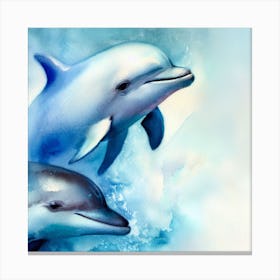 Marine Muse: Dancing Dolphins Canvas Print