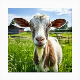 Grass Ecology Pasture Cattle Farmer Tour Tourism Country Rural Green Goat Farm Eco White (9) Canvas Print