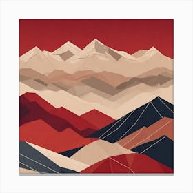 Multi-Layered Geometric Abstract Mountains Canvas Print