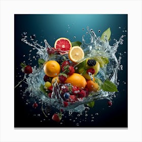 Fruit Splashing Water 9 Canvas Print