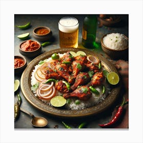 Indian Chicken Choila Food Canvas Print