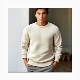 Mock Up Jumper Blank Plain Sweater Pullover Knit Cotton Wool Fleece Soft Comfy Cozy M (11) Canvas Print