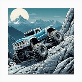 Monster Truck On The Mountain Canvas Print