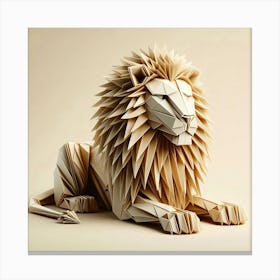 Majestic Origami Lion Canvas Print