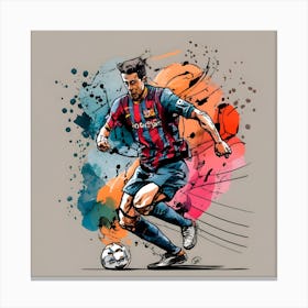 Barcelona Soccer Player Canvas Print