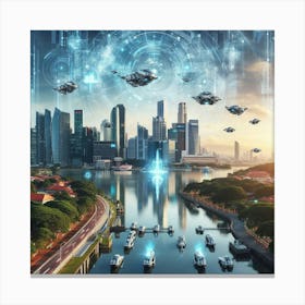 Futuristic Cityscape Canvas Print