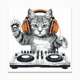 Dj Cat 8 Canvas Print