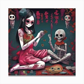 Anime Skeleton Girl Canvas Print