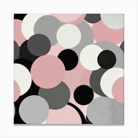 Default Pink Grey And Black Cotton Texture Abstract Circles Ar 1 Canvas Print