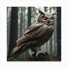 Owl In The Forest 116 Canvas Print