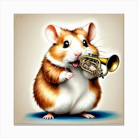 Hamster Playing Trumpet Canvas Print