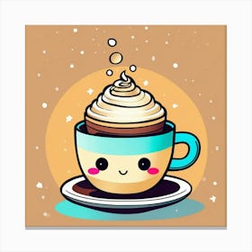 cute Kawaii Coffee cup Canvas Print