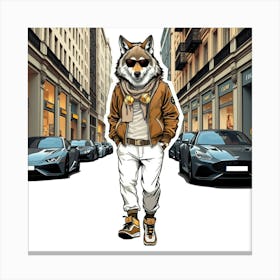 Wolf In The City Canvas Print