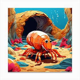 Crab In A Cave Canvas Print