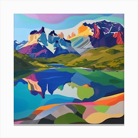 Abstract Travel Collection Torres Del Paine National Park Chile 3 Canvas Print