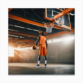 Basketball Player In The Gym Canvas Print