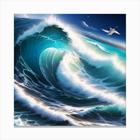 Textured Ocean Wave Art Canvas Print