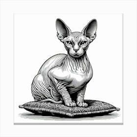 Line Art sphinx cat 2 Canvas Print