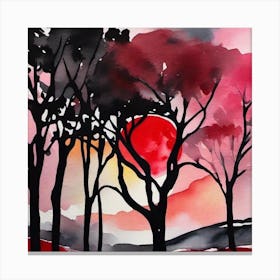 Sunset In The Trees Canvas Print