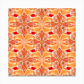 Orange Flower Pattern Canvas Print