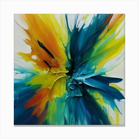 Gorgeous, distinctive yellow, green and blue abstract artwork 11 Canvas Print