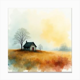 Watercolor Of A House Canvas Print