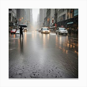 Rainy Day In New York City 1 Canvas Print