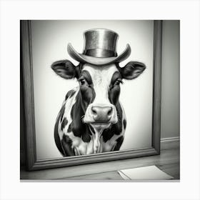 Cow In Hat 3 Canvas Print