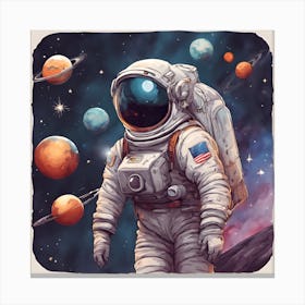 Astronaut In Space Canvas Print